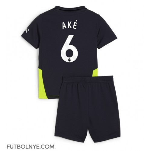 Camiseta Manchester City Nathan Ake #6 Visitante Equipación para niños 2024-25 manga corta (+ pantalones cortos)